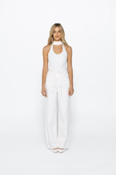 Knitted Halter Top with Scarf